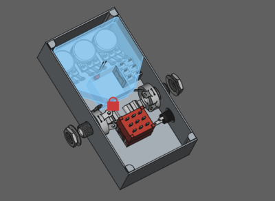Mockup of parts placement in box for "The Splinter"
